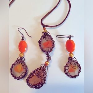 SOLD-Handmade Necklace w/ matching earrings